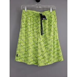 NEW MENS UNDER ARMOUR LIME TECH PRINTED SHORTS SIZE SMALL Basketball Gym Athleti